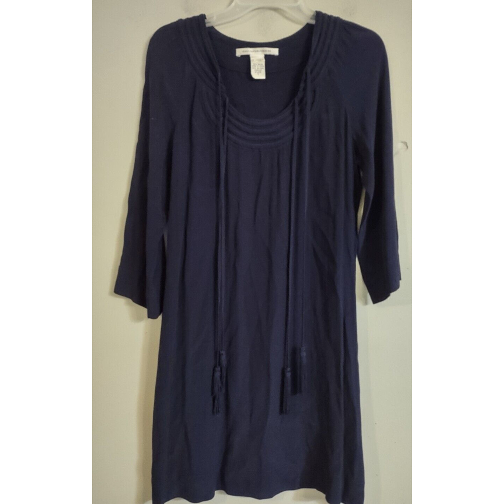 Diane von Furstenberg Navy Blue 3/4 Sleeve knit Dress Size 2